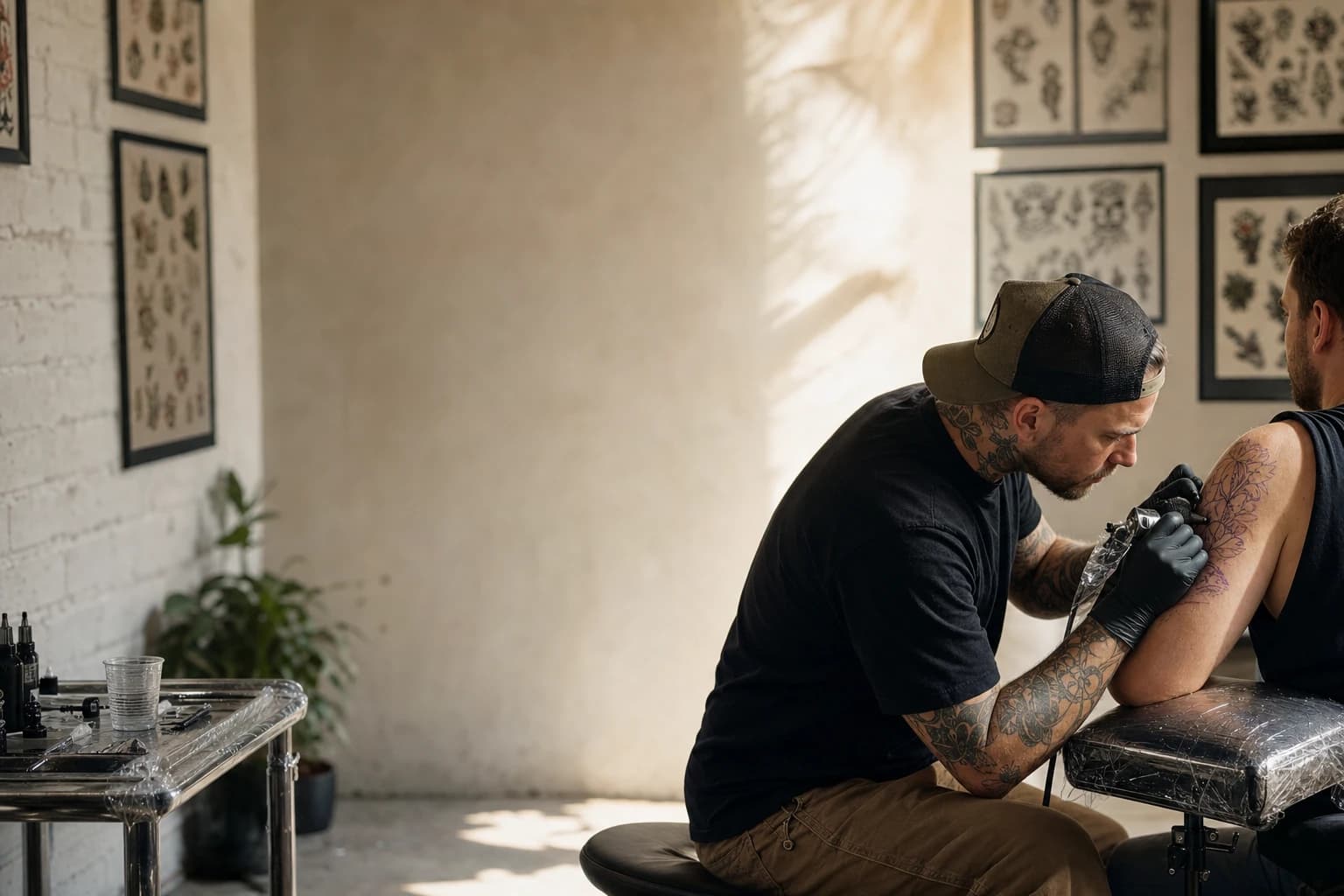 Un tatuador organizando su día con LVL2
